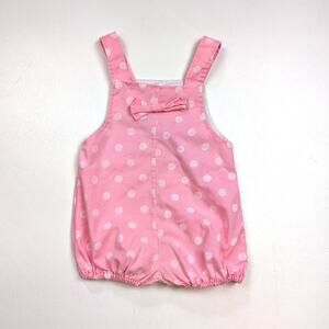 Vintage Color Kids Romper Baby Girls Sz 18m Pink Polka Dot Bubble Summer Casual